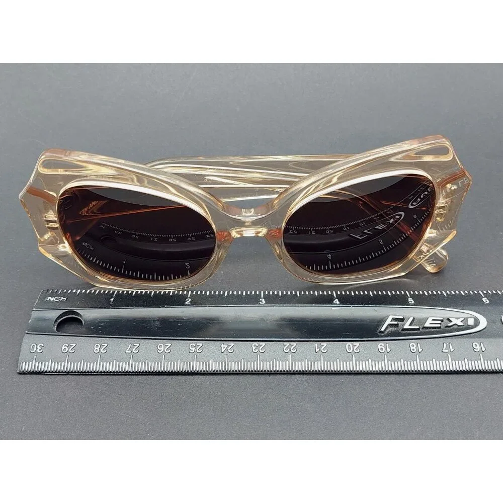 Rare Elizabeth & James Roslie Geo Butterfly Sunglasses Crystal Tea Color EJS1722